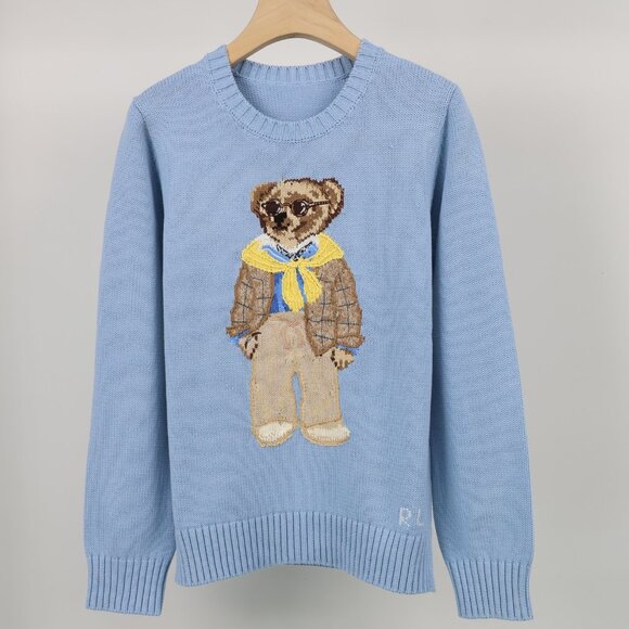 🎁✨Polo by Ralph Lauren Blue Sweater with Bear Design - Picture 1 of 8